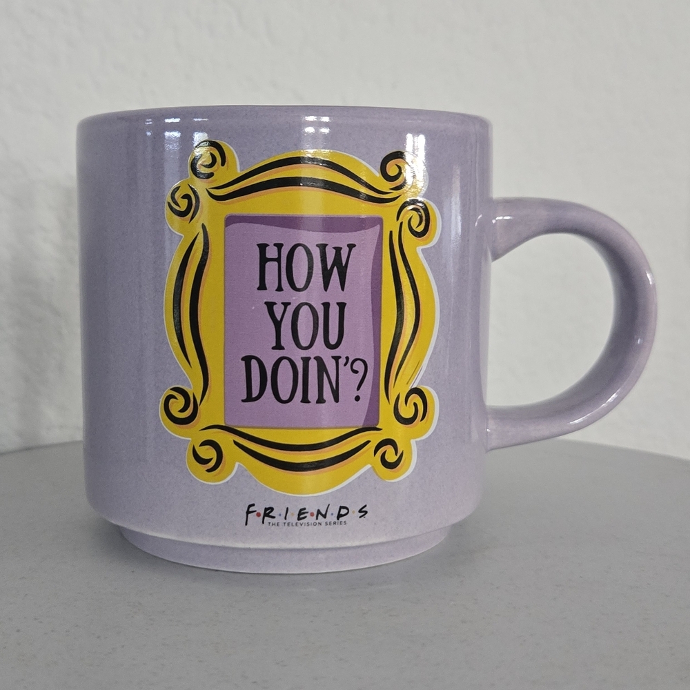 Friends “how you doin” mug purple coffee cup 13oz